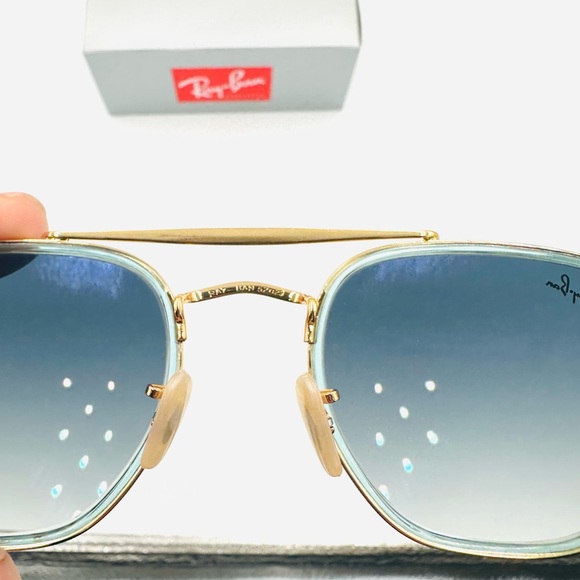 Ray-Ban Marshal II Aviator Sunglasses RB3648 Arista w/ Gradient Blue Lens 52mm - Picture 8 of 13